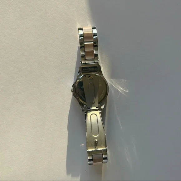Liz Claiborne Silver Two-Tone Crystal Accent Bracelet Watch - Picture 7 of 8